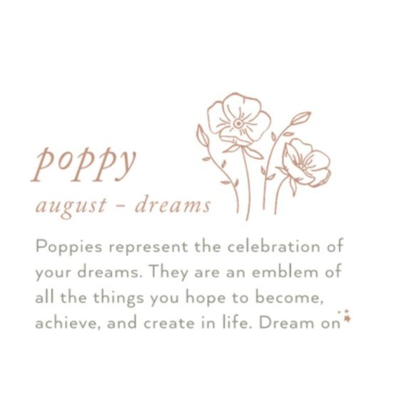 August Poppy Birth Flower Minimal Charm Necklace - Picture 7 of 12